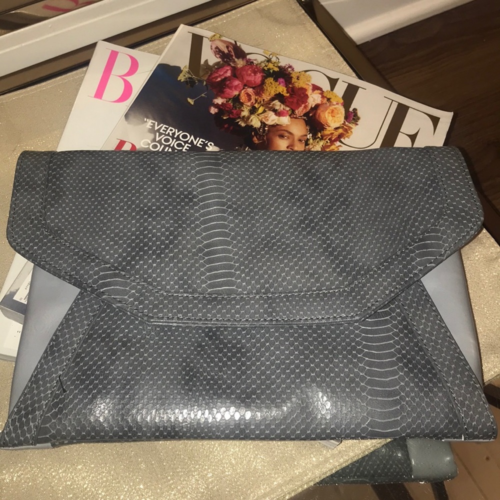 Snake Print Detailing Envelope Purse